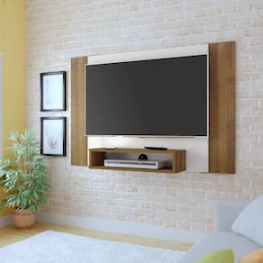 Painel Para TV até 40 Polegadas com Nicho Cine Artely Off White/Pinho