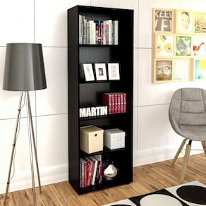 Estante para Livros 5 Prateleiras Multy Artely Preta