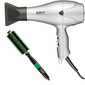 Kit - Secador Fox Ion Prata 2000W 127V - Escova Proart Pro Verde 15Mm Epm01