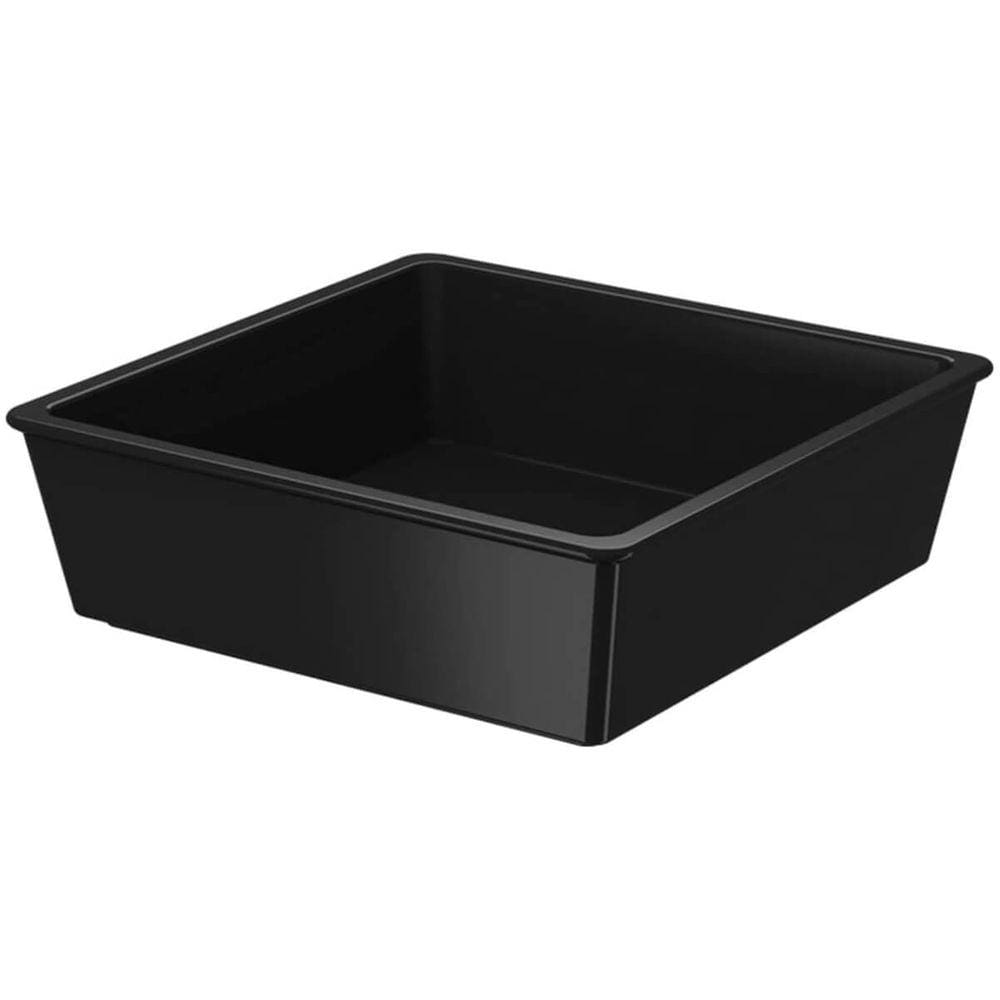 Travessa Pequena Petisqueira Quadrada Plástica 230ml Potinho Para Petisco Preto Coza