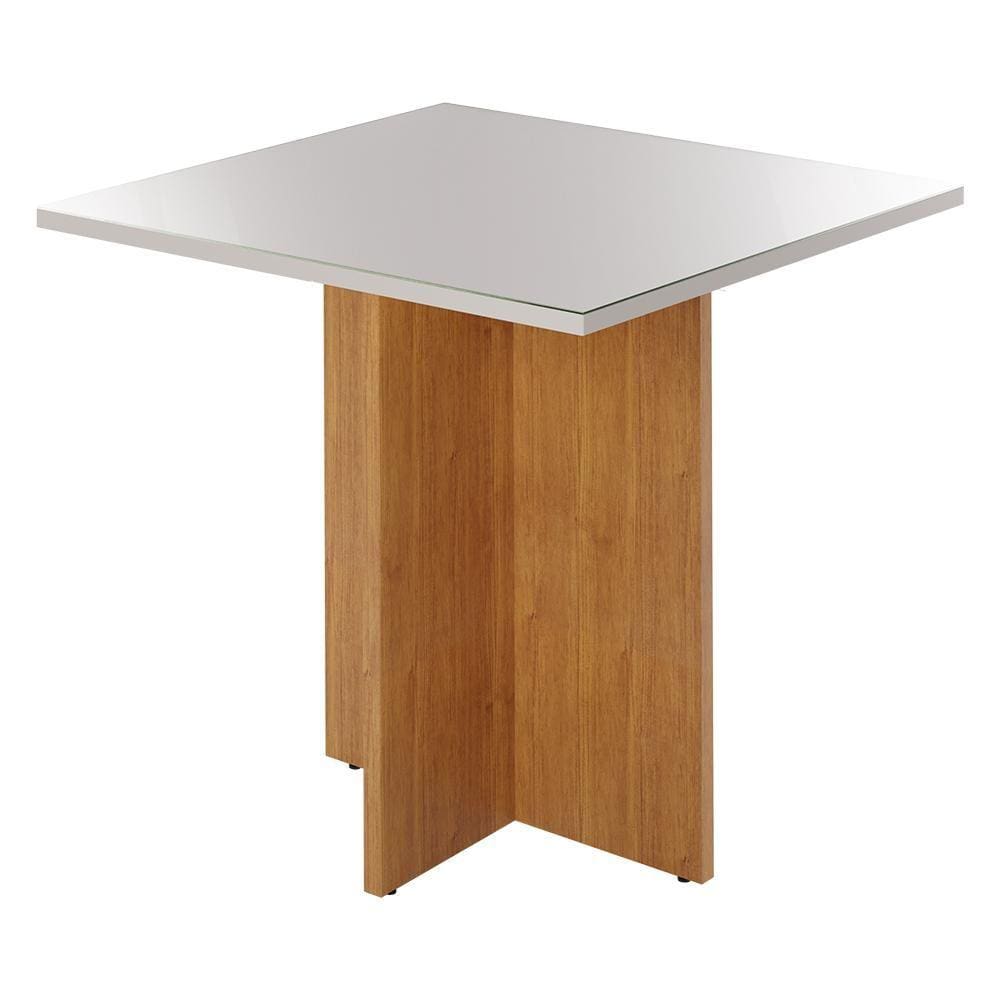 Mesa Sala de Jantar Robusta Tampo com Vidro 90x90cm