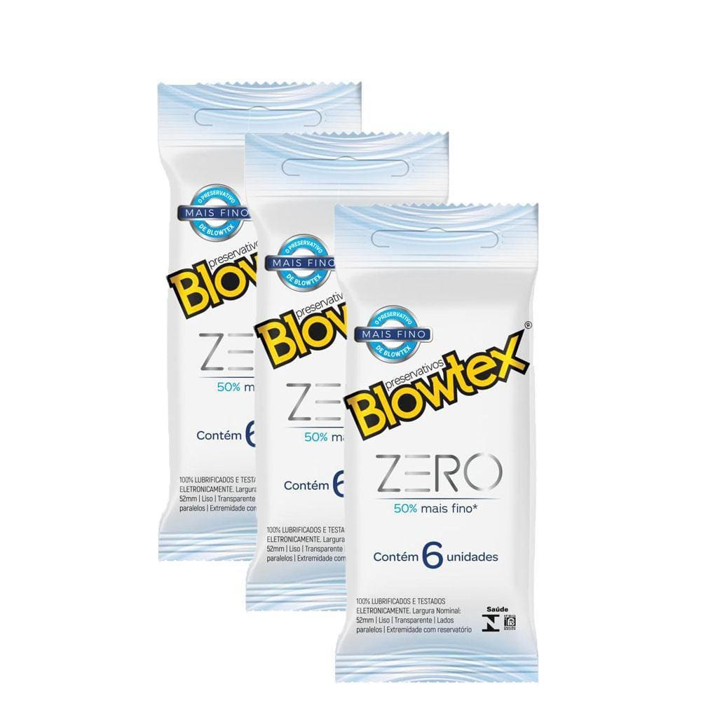 Kit 3 Pacotes Preservativo Blowtex Zero  C/ 6 Unidades Cada