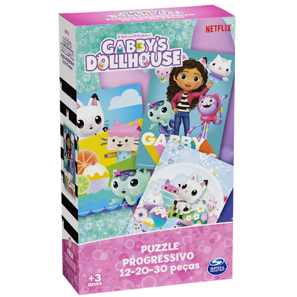 Quebra Cabeça Puzzle Progressivo Gabby`s Dollhouse Grow