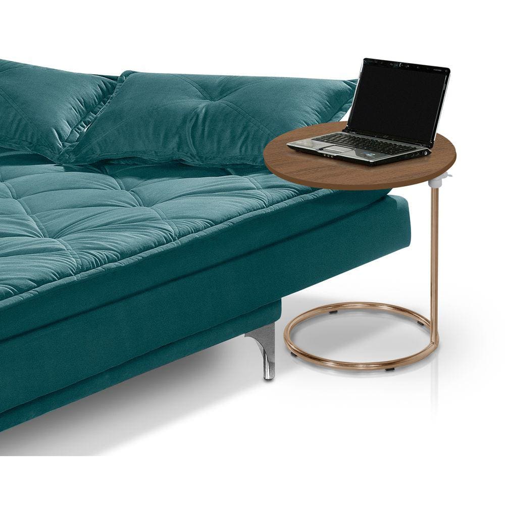 Mesa De Apoio Paty Regulável Base Aço Cobre estilo industrial Lorena Móveis