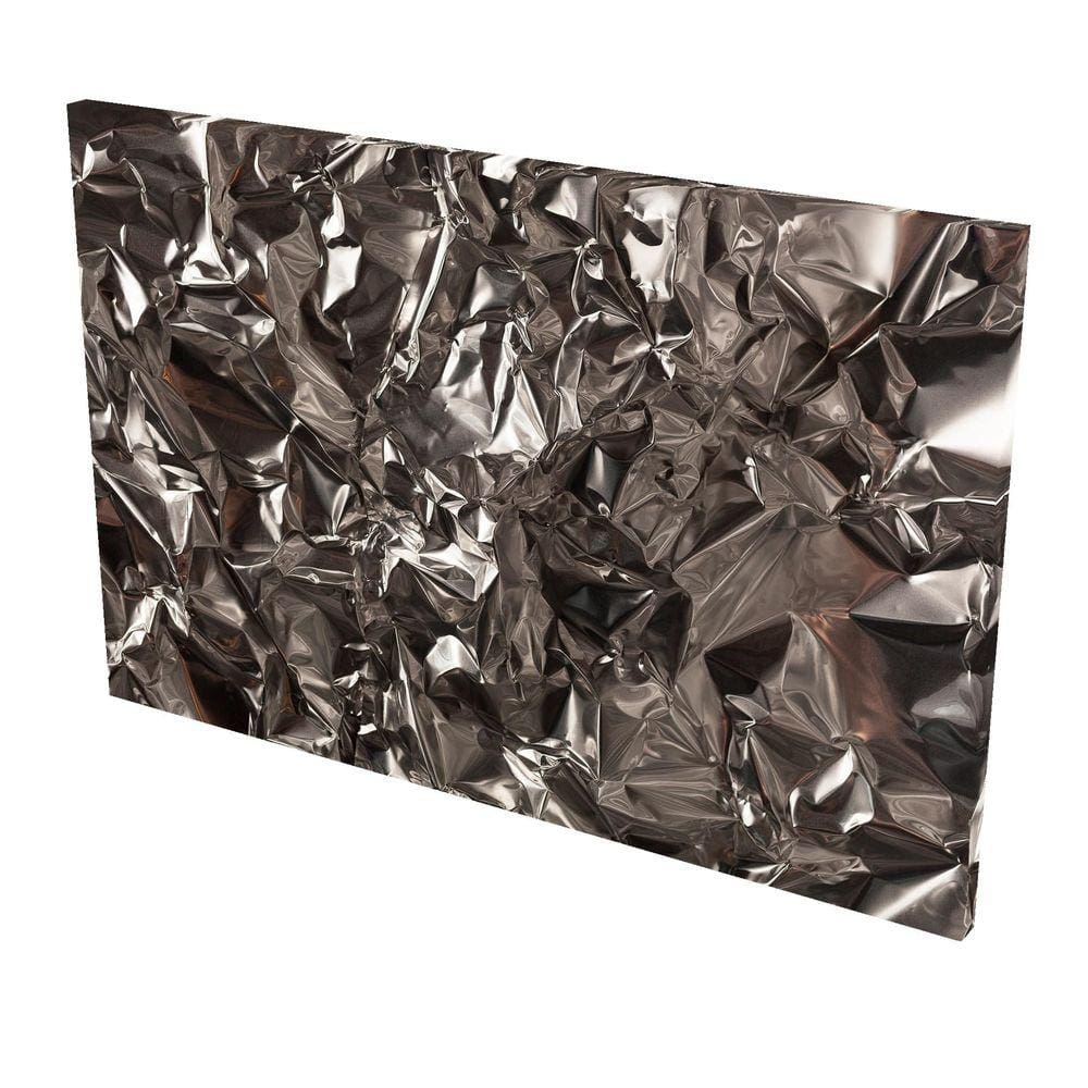 Quadro Decorativo em Tela com Borda Infinita Prata Amassada