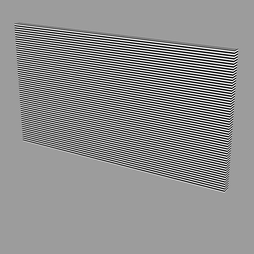 Quadro Decorativo Tela Borda Infinita Linhas Preta e Branca