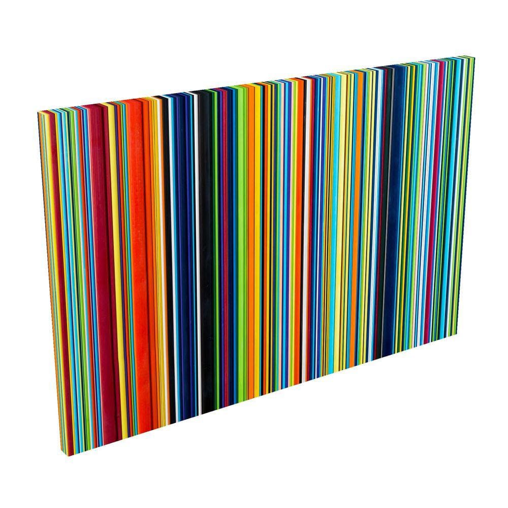 Quadro Decorativo- Tela com Borda Infinita Linhas Coloridas