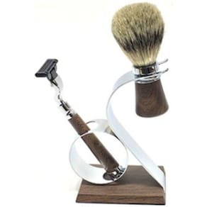 Kit Barba Vintage Retrô Barbearia Metal Pincel Banheiro Bar
