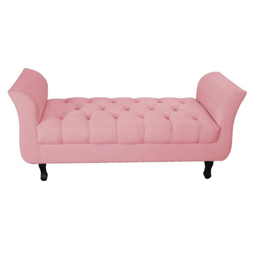 Recamier Grecia Decorativa 195cm Suede Rosa - Montanaris Decor