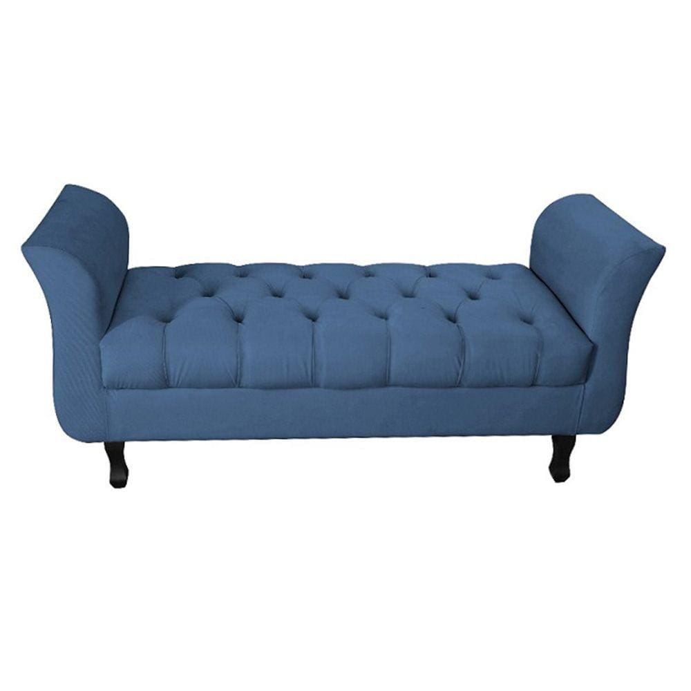 Recamier Grecia Decorativa 140cm Suede Azul Marinho - Montanaris Decor