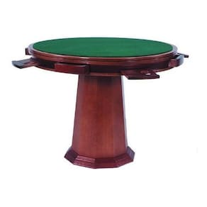 Mesa 3x1 Luxo Carteado Xadrez Jantar Redonda Baralho Cartas