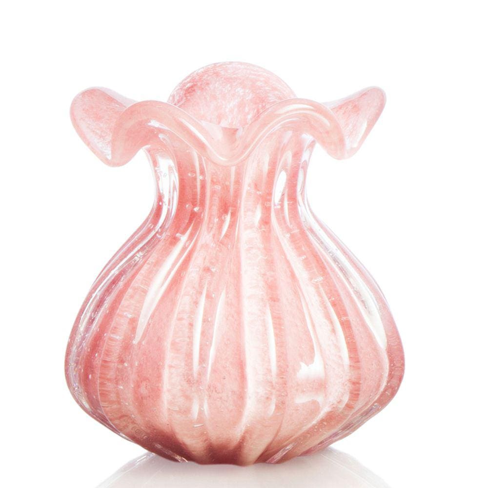 Vaso Trouxinha Em Cristal Murano Rosa São Marcos