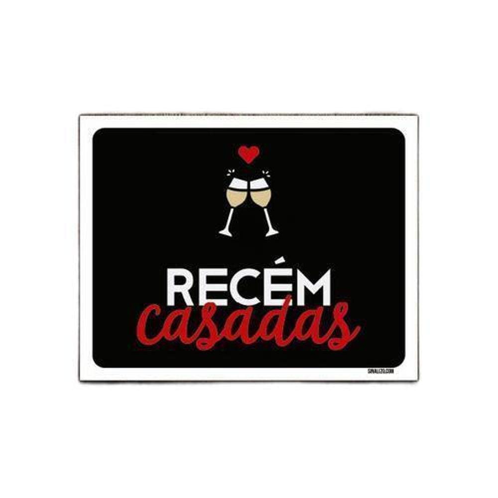 Kit 5 Placas Decorativa - Recém Casadas