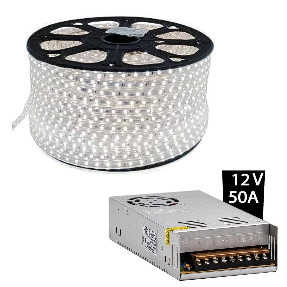 Mangueira Led branca fria 5050 Mais Fonte Chaveada 50a