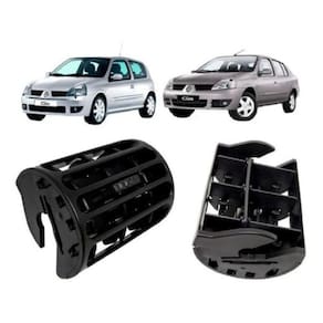 Par Difusores De Ar Lateral Renault Clio 2000 A 2016 Preto