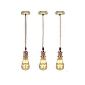 Kit 3 Pendentes Com Lâmpada Led Vintage Pêra Luz Amarela