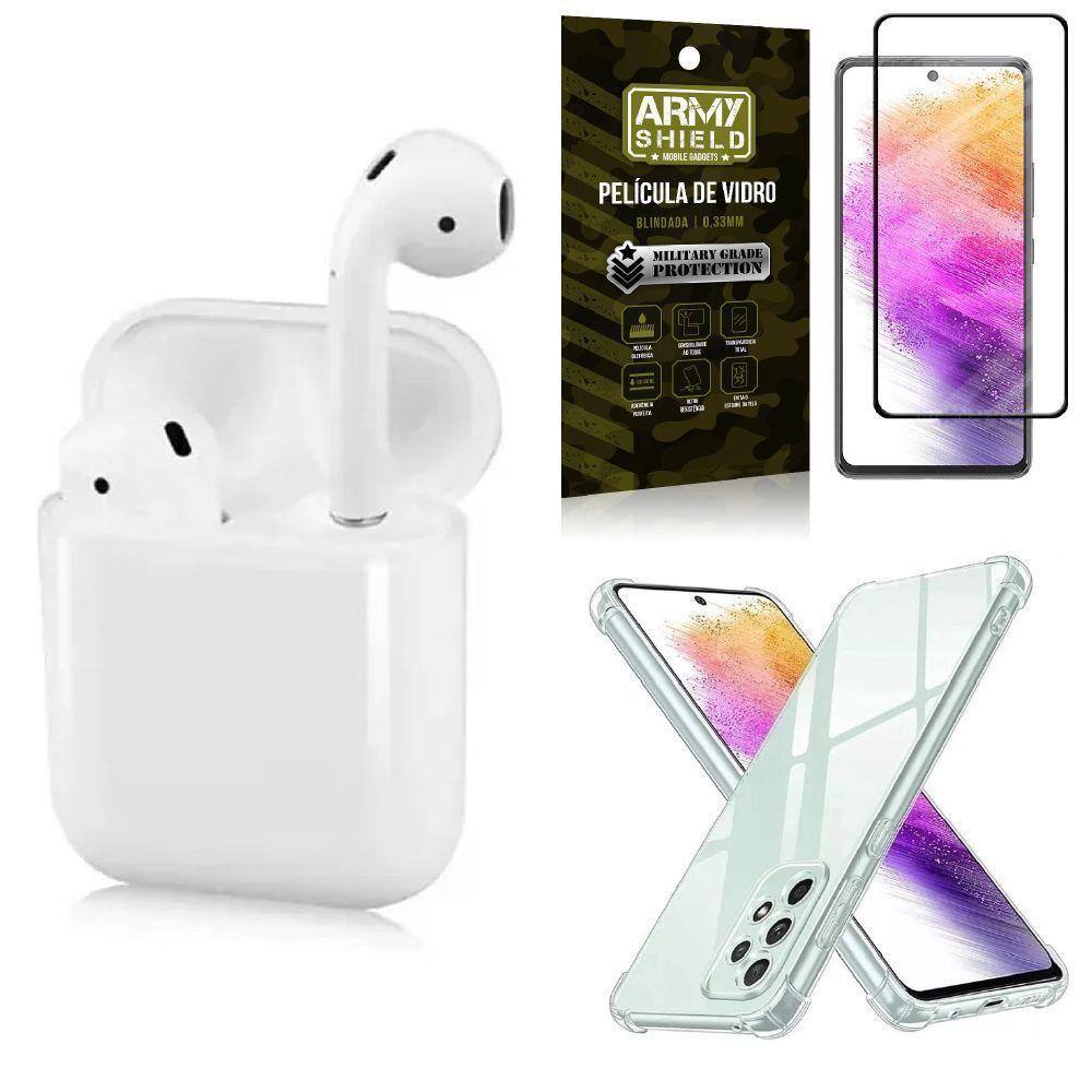Capa Samsung A73 5G + Fone Ouvido Bluetooth Ly122 + Película