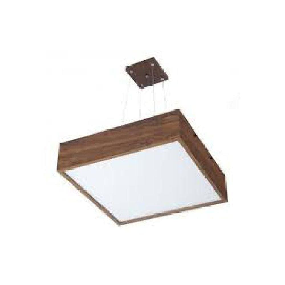 Lustre Pendente Madeira Quadrado 50cm