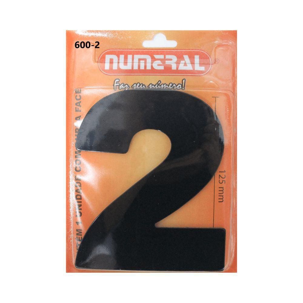 Número Residencial 2 Numeral Em ACM Preto