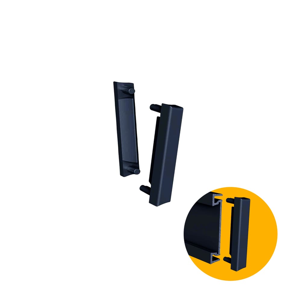 Ponteira Acabamento Preto Perfil Rm-360 Rometal