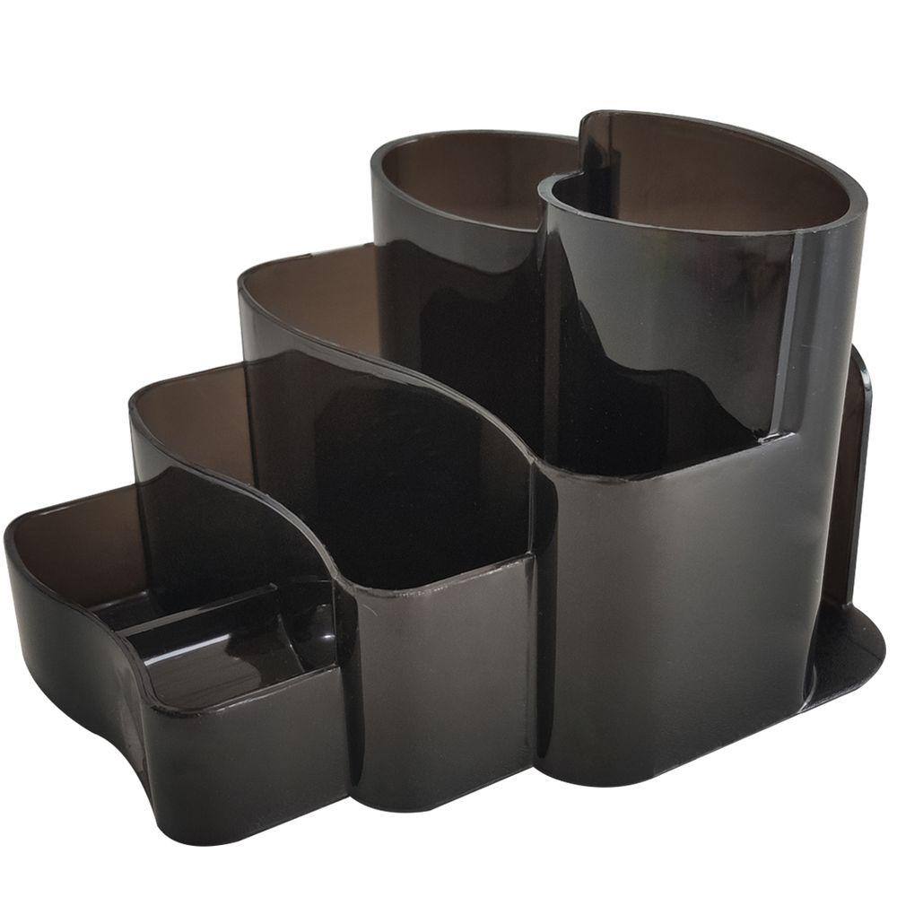 Porta Canetas E Objetos Com 7 Divisórias Organizador De Mesa Escritório Fumê Dellocolor