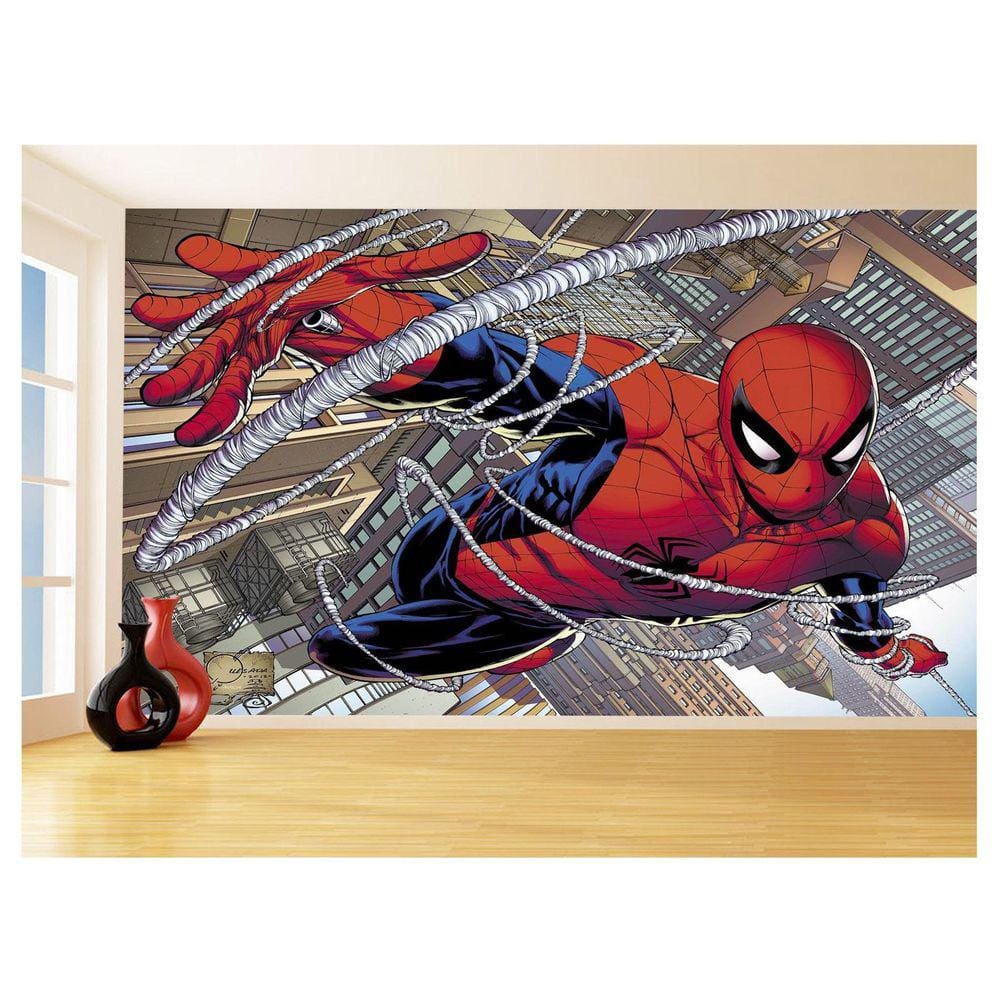Papel De Parede Herói Homem Aranha Quadrinho 3,5M Nhma300