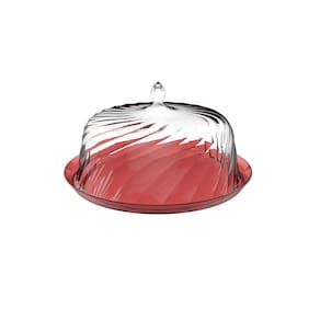 Boleira Vermelha 30 Cm Cúpula Transparente Crippa Multiuso