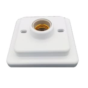Plafon Soquete Porcelana 1Xe27 Quadrado Branco Optronik