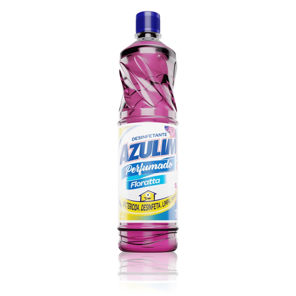 Desinfetante Florata Azulim 1 Litro ideal para limpeza de vaso sanitário e superfícies laváveis