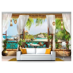 Papel De Parede Paisagem Digital Praia Ilha  Dah32