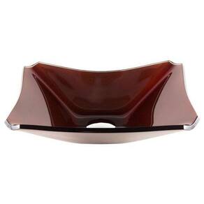 Cuba De Vidro Retangular Chanfrada 39Cm Marrom