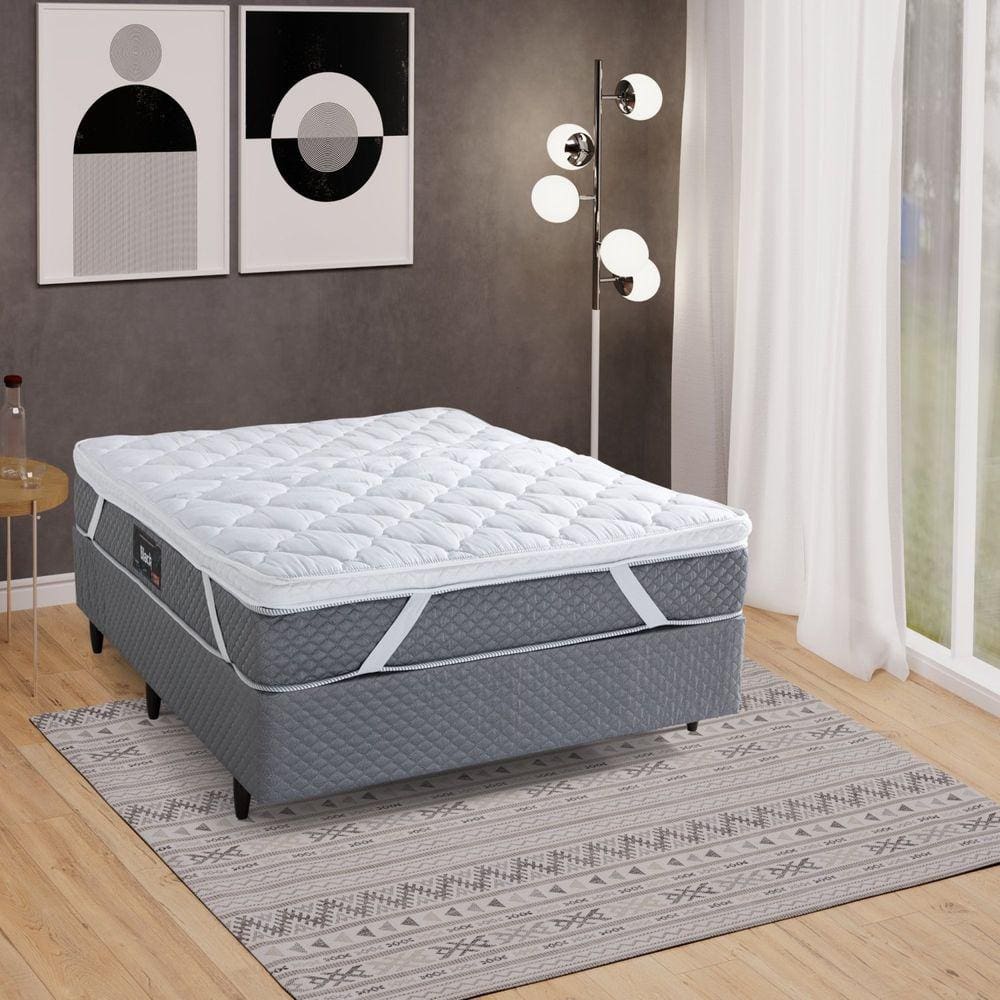 Pillow Top Casal com Elástico 138X188X9cm Herval Gelo