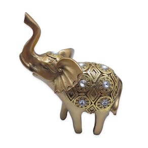 Elefante da Alegria e Prosperidade Dourado Cobre 12 cm