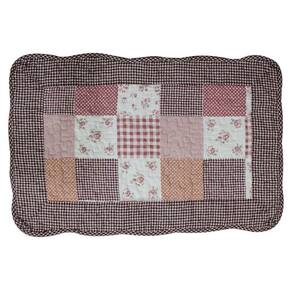 Tapete Patchwork Floral Rosa 100% Algodão 61x42 Cm