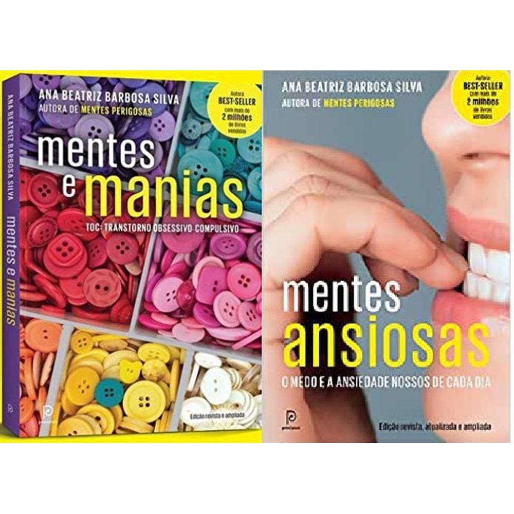 Kit 2 Livros Ana Beatriz Barbosa Mentes E Manias + Ansiosas
