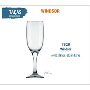 12 Taça Windsor 210Ml - Champanhe Espumante Frisante