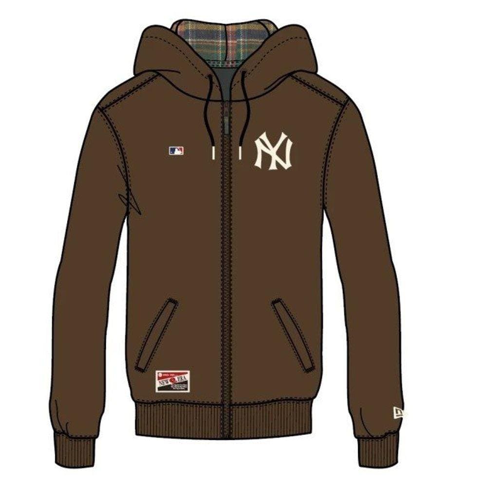 Moletom New Era MLB New York Yankees De Zíper Canguru Modern Classic - Marrom