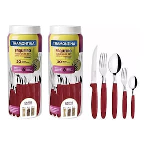 Kit 2 Faqueiros Ipanema Aco Inox 30 Pecas