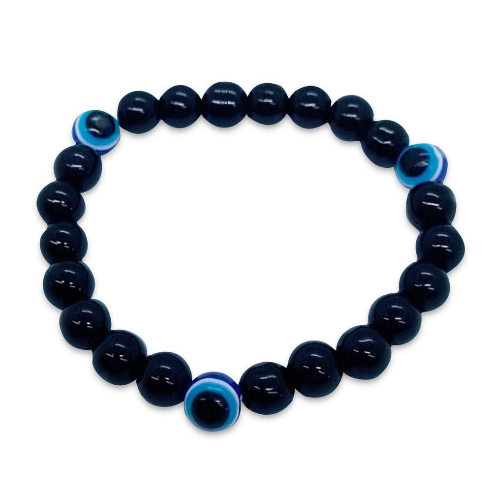 Pulseira Unisex Olho Grego da Sorte Ajustável Preta