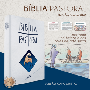 Bíblia Pastoral Colorida Católica Grande capa cristal- Paulus