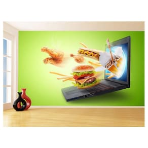 Papel De Parede 3D Alimentos Lanches Delivery 3,5M Al438