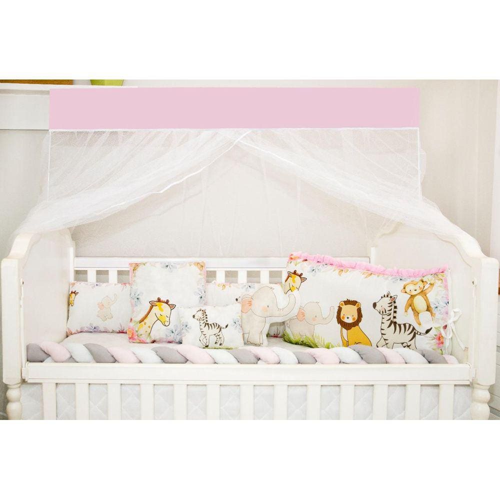 Kit Berço Americano 10 Peças Safari Rosa Menina Exclusivo
