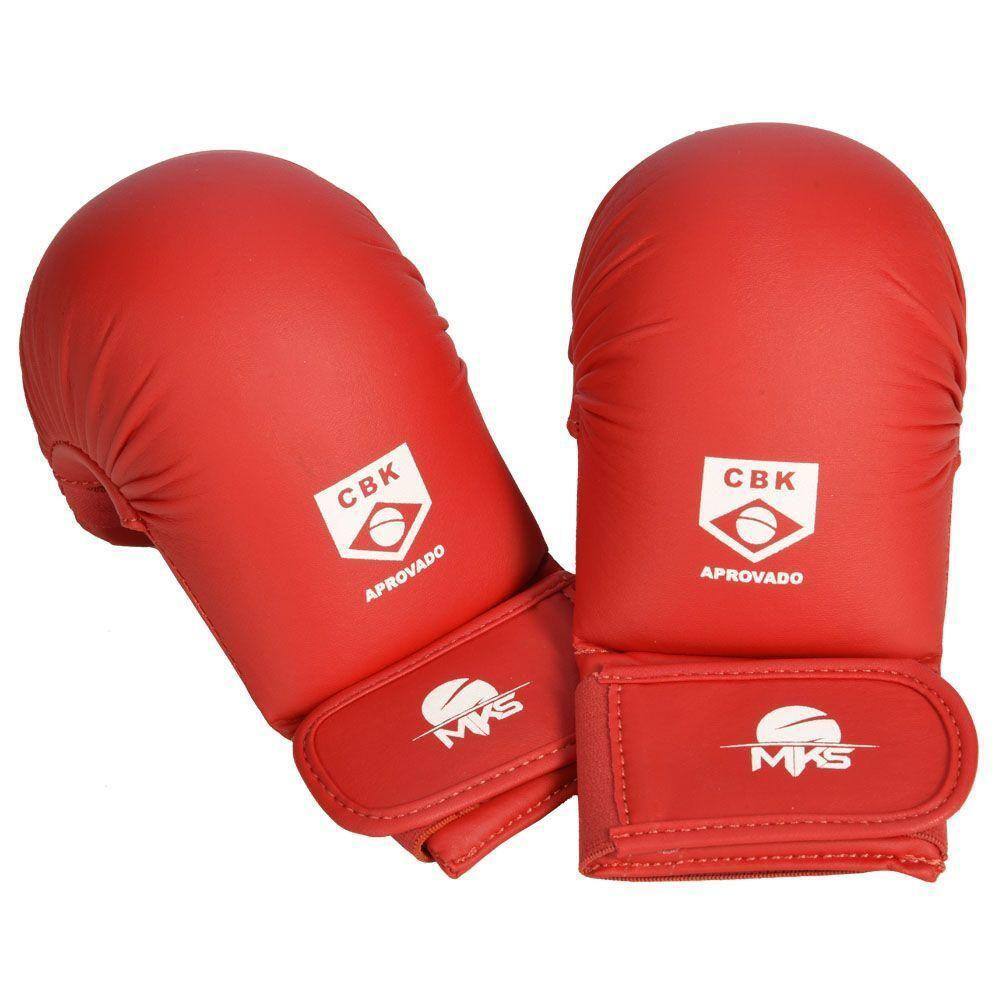 Luva De Karate Mks Competition Homologada Cbk Cor Vermelho Tamanho G