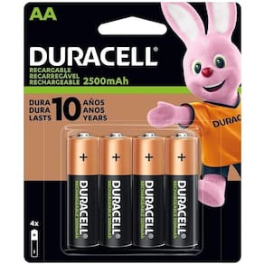 Kit 4 Pilha Aa Recarregável Duracell 2500 Mah