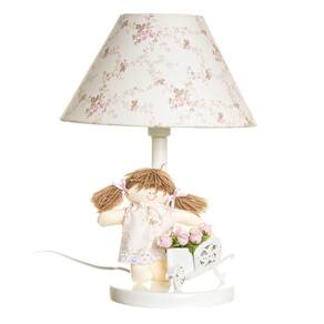Abajur Madeira Com Carriola Rosa Quarto Bebê Infantil