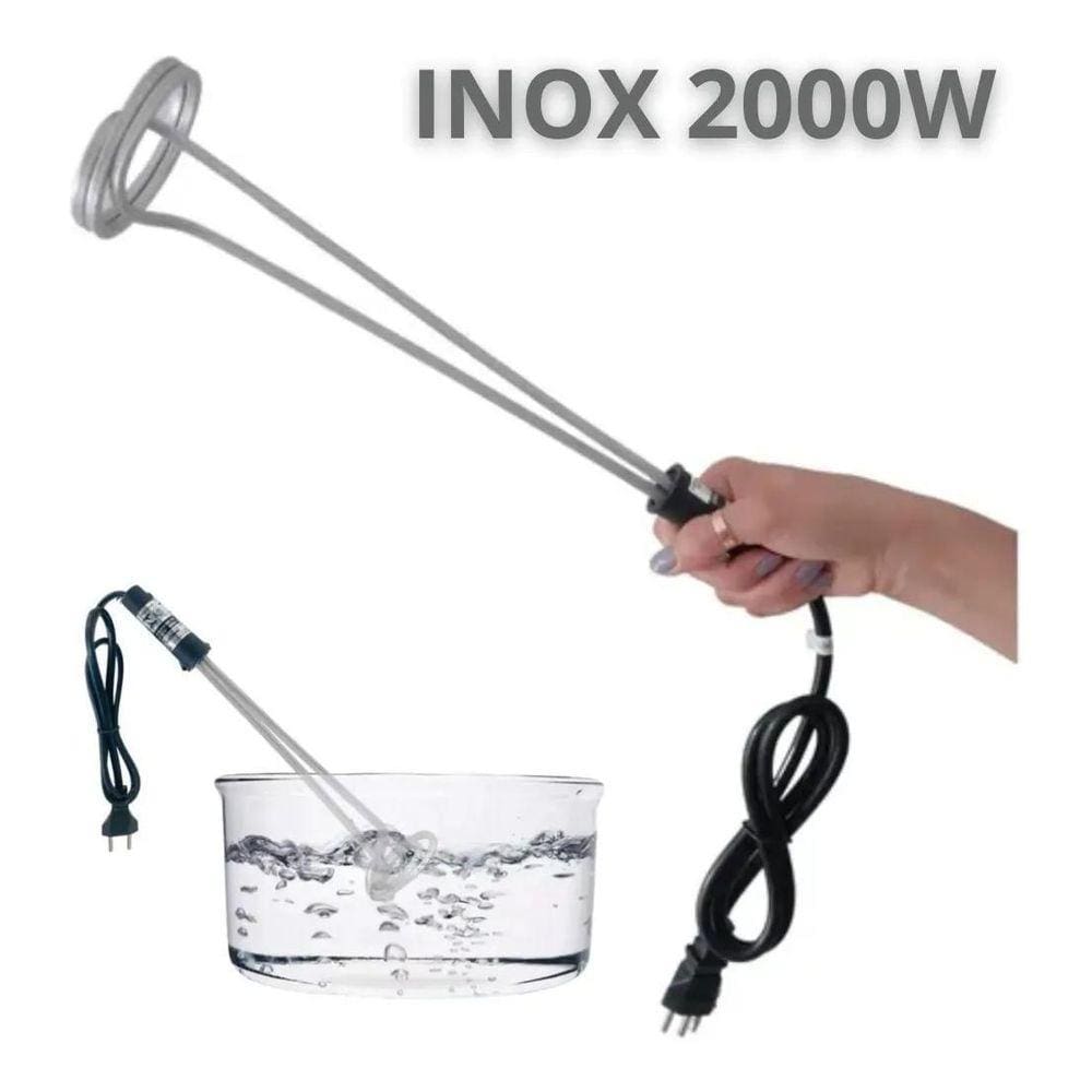 Ebulidor Inox Grande Aquecedor De Água Mergulhão 2000W/220V
