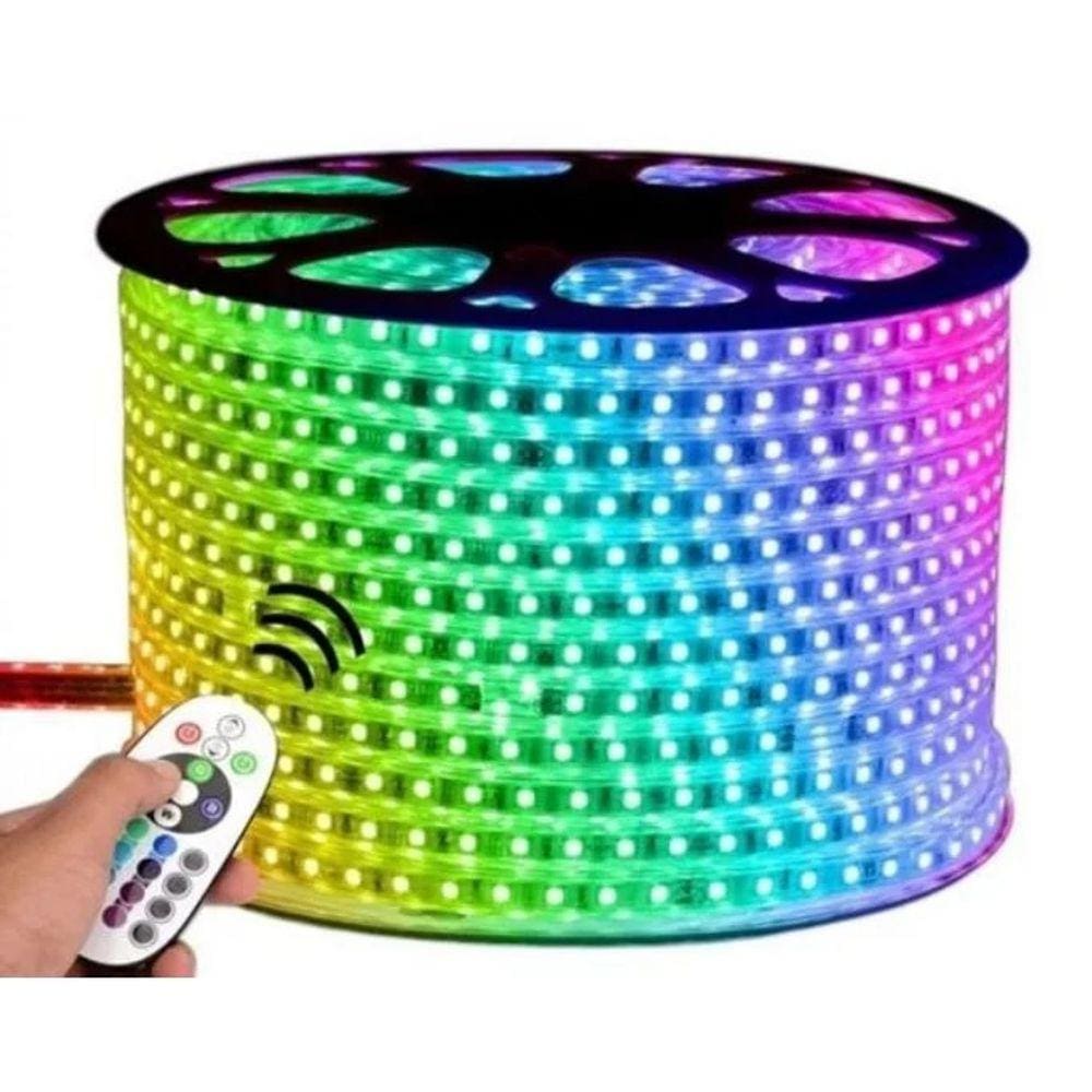 Mangueira Fita Led Rgb 64 Metros + 4 Controladores + Fonte