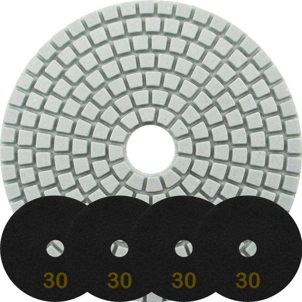 Kit 4 Disco Lixa Polimento úmido Mármore 10 Cm Grão 30