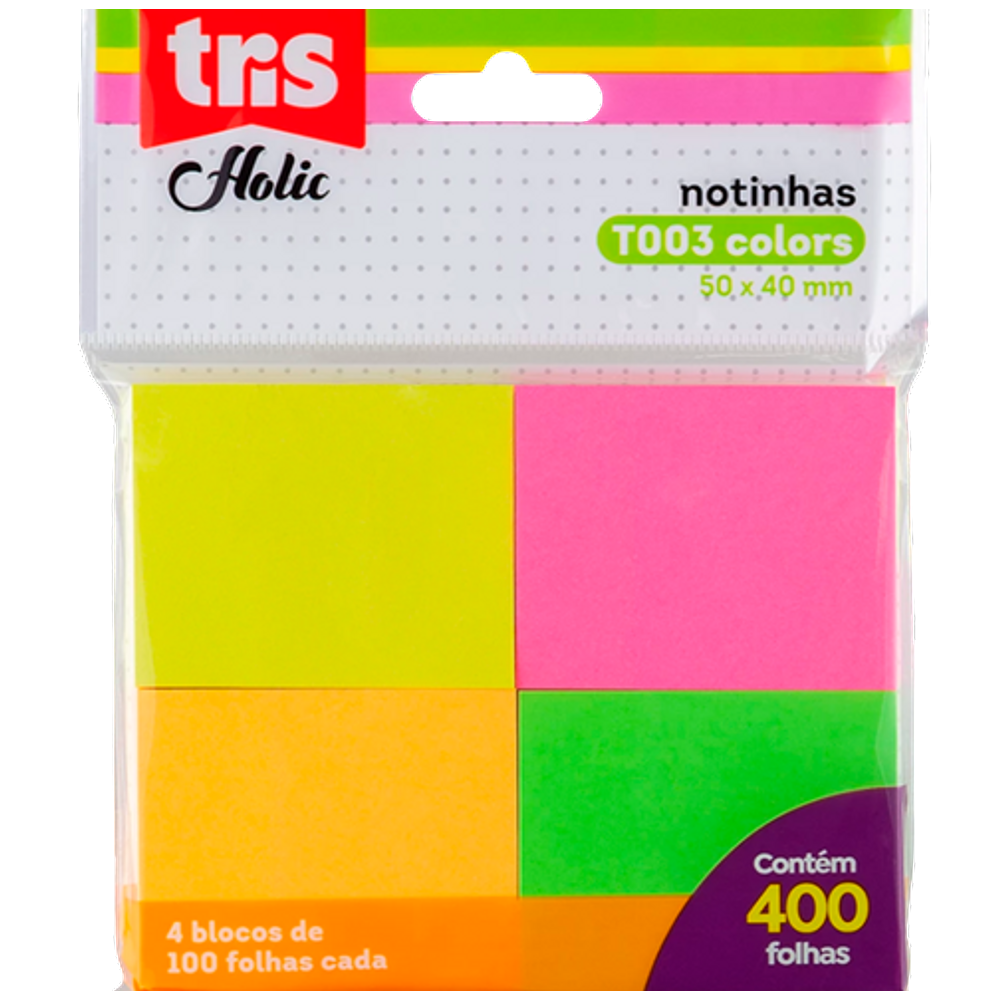 Nota Autoadesiva Tris Holic 400 folhas 50x40mm