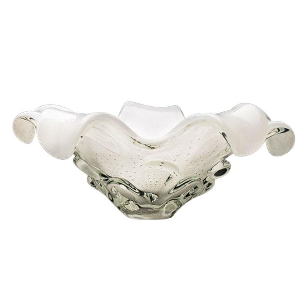 Centro De Mesa Em Cristal Murano Branco - São Marcos 45Cm